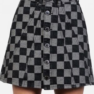 Disturbia Black and Gray A-Line Skirt